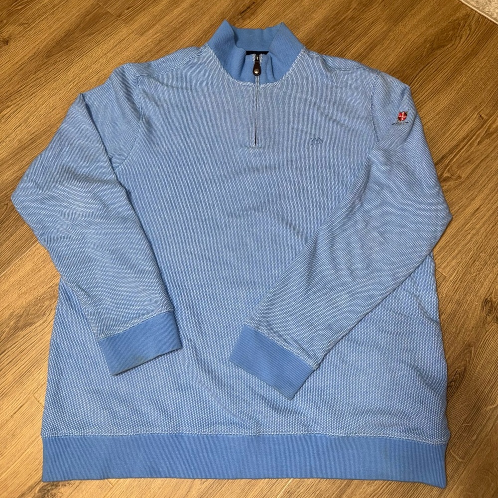 Men's Southern Tide 1/4 Zip Blue Pullover Sweater‎ Size XXL 2XL